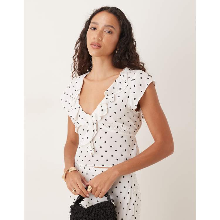 トップス yilon DOT FRILL BLOUSE Dot frill blouse – YILON