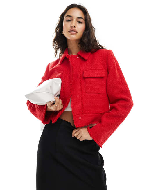 Cropped red jacket hotsell