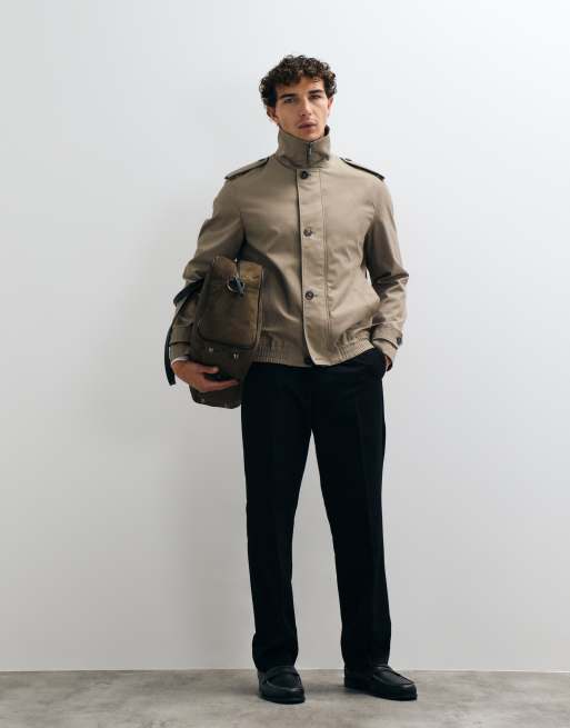 Mango cropped trench coat in brown, 2 of 5