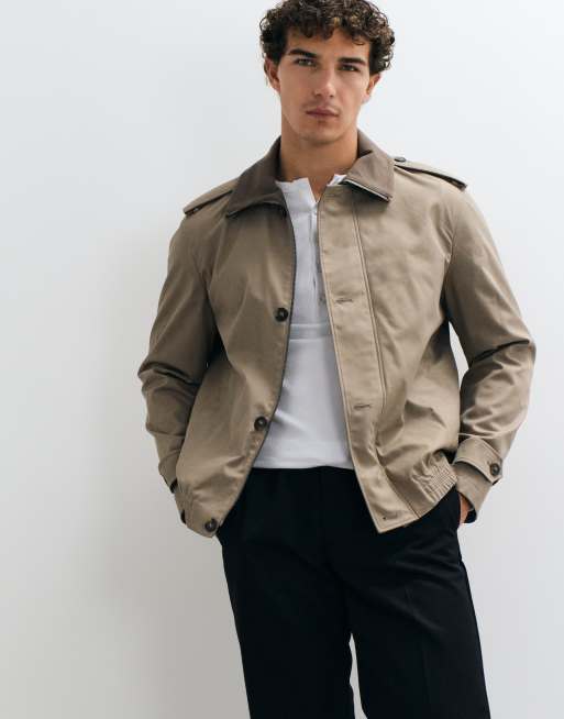 Mango cropped trench coat in brown, 5 of 5