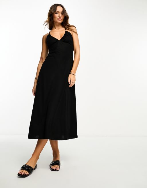 Mango black hotsell linen dress