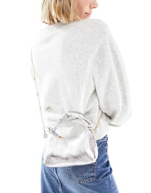 Mango cross body bag in silver