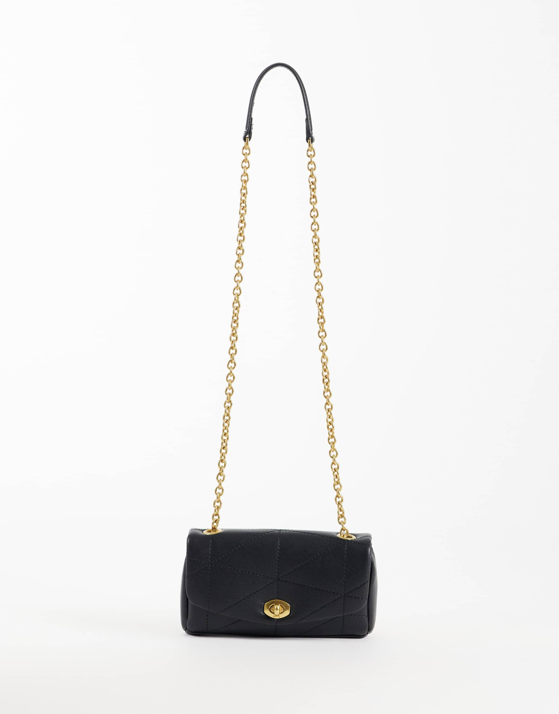 mango cross body bag with chain strap in black