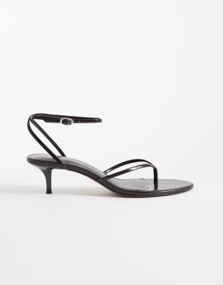 Mango Cross Front Heeled Sandals In Brown