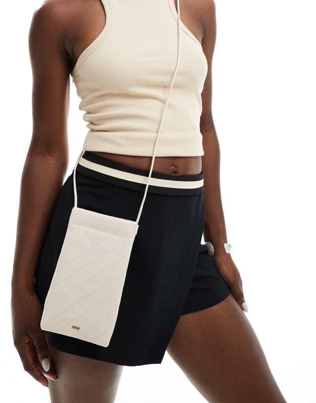 Mango - crossbody phone pouch in white