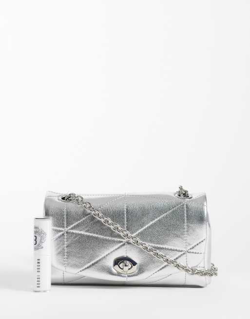 Mango crossbody-taske med kæderem i sølv, 2 af 4
