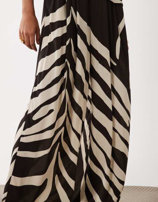Mango - Cuca - Pantalon d'ensemble décontracté à imprimé zébré - Neutre, 4 de 5