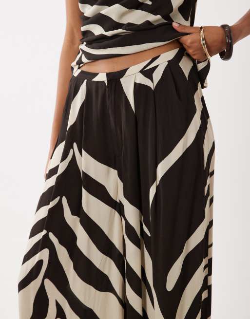 Mango Cuca relaxed pants in neutral zebra print - part of a set, 3 of 5