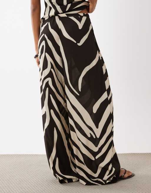 Mango Cuca relaxed trouser co-ord in neutral zebra print, 5 of 5