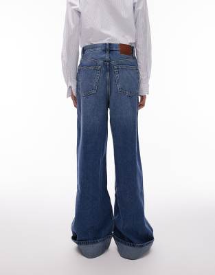 Mango Cuffed Jeans In Blue