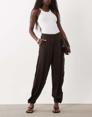 Mango Cuffed Pants In Brown