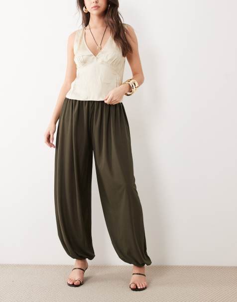 Mango cuffed trouser in khaki - view 1