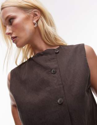 Mango Cupro Button Back Sleeveless Top