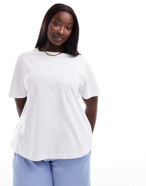 Mango Curve – Basic-T-Shirt in Weiß
