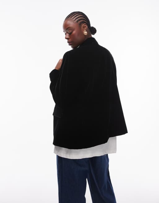 Mango Curve Blazer in velluto nero ASOS