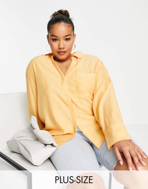 Mango Curve - Camicia oversize arancione acceso