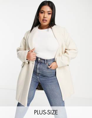 Mango Curve - Cappotto beige taglio lungo