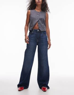 Thumbnail - Mango Curve - Danila - Gerade Jeans in Dunkelblau mit unverarbeitetem Saum