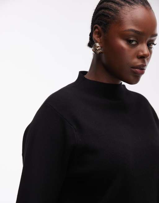 Mango curve high neck jumper in black ASOS