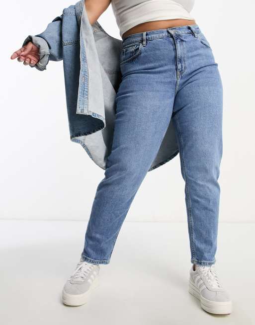 Mango Curve Jean mom taille haute Bleu moyen ASOS