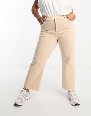 Mango Curve - Jeans in Stone mit geradem Bein-Neutral