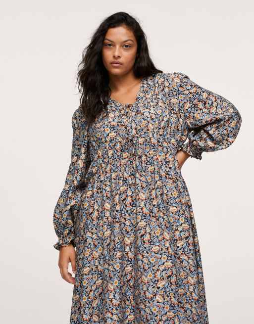 Mango long 2025 sleeve dress