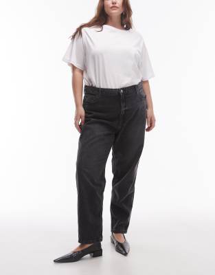 Mango curve mom jeans in black