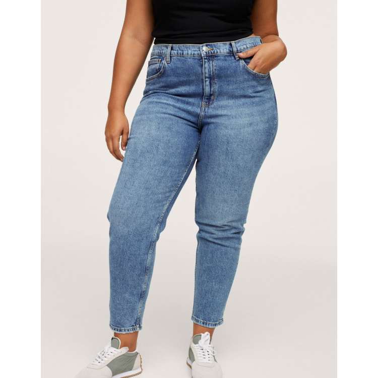 No Boundaries Juniors' Plus Size High Rise Mom Jeans 