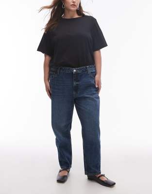 Mango Curve - Mom-Jeans in Mittelblau