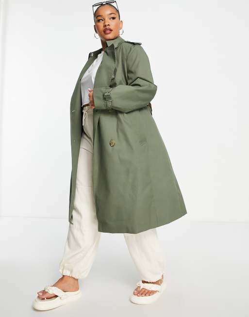 Mango green trench clearance coat