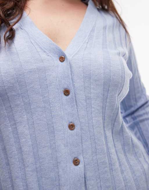 Ribbed button down sweater sale