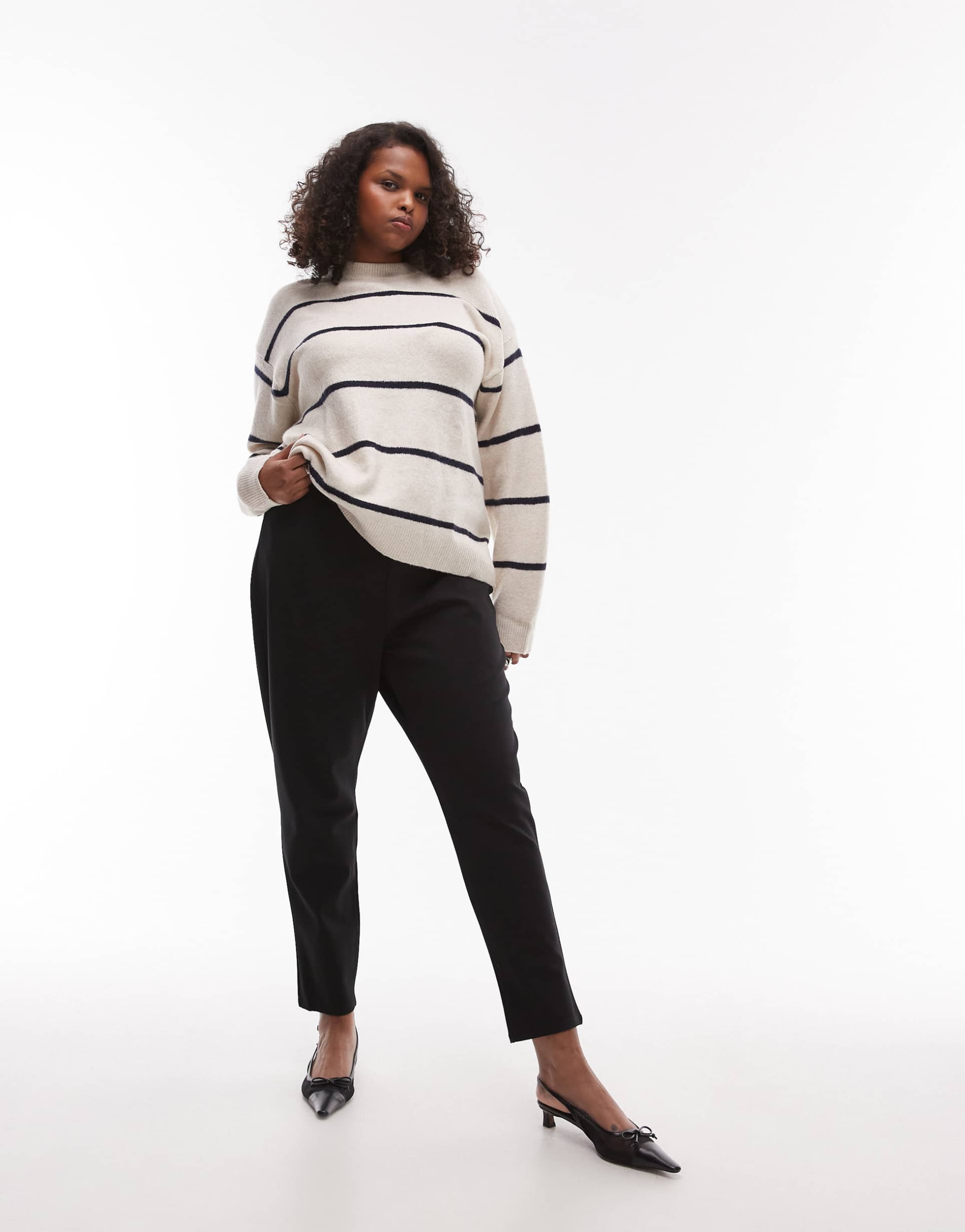 mango curve slim fit leggings in black