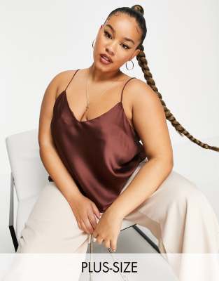 Mango Mango curve slip cami in brown