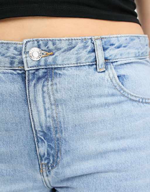 Mango Curve straight leg jeans in blue | ASOS