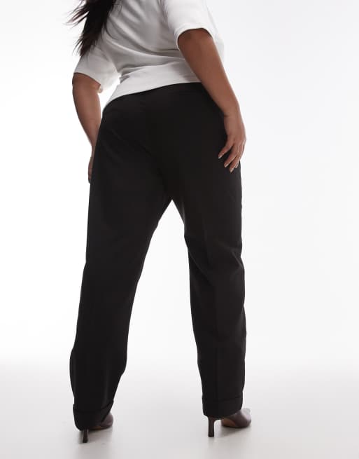 Mango curve suit slim trousers in black, 4 of 5