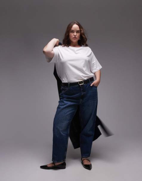 Mango Curve - T-shirt con scollo rotondo bianca - view 1