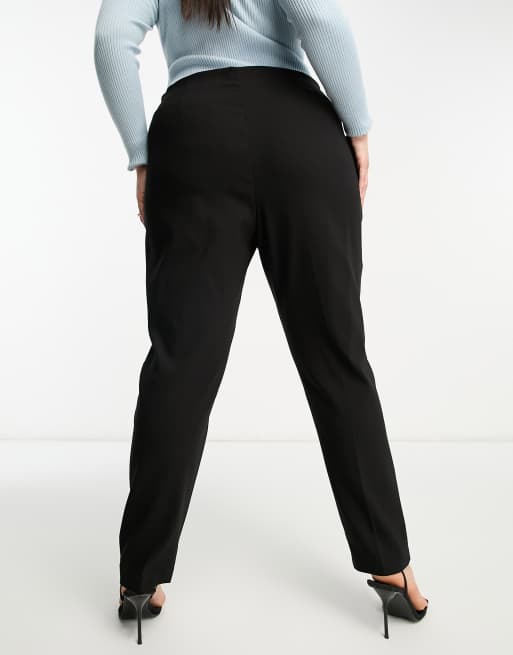 Plus size black outlet straight leg trousers