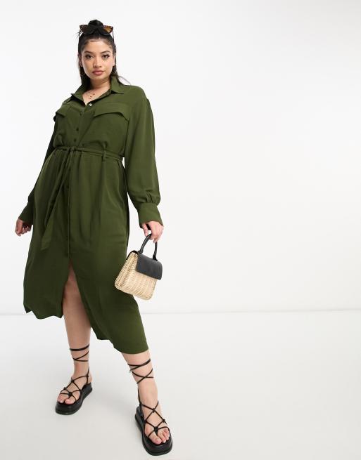 Mango khaki outlet dress