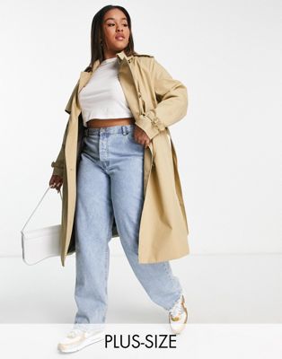 Mango Curve classic trench coat in camel - ASOS Price Checker