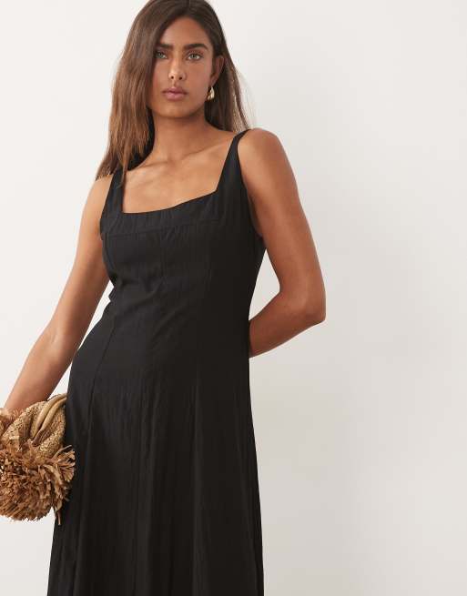 Mango cut out midaxi dress in black, 4 of 4