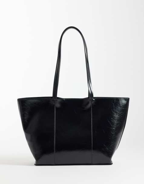 Mango – Czarna klasyczna torba typu tote z imitacji skóry - view 1