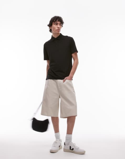 Mango performance breathable polo shirt in black