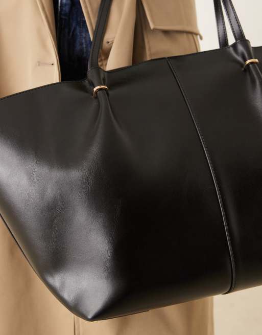Mango – Czarna torba typu tote ze złotymi akcentami, 3 z 4