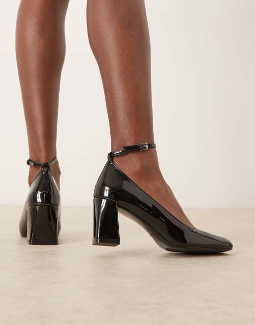 Mango – Czarne buty na obcasie mary jane z kwadratowymi noskami, 4 z 4