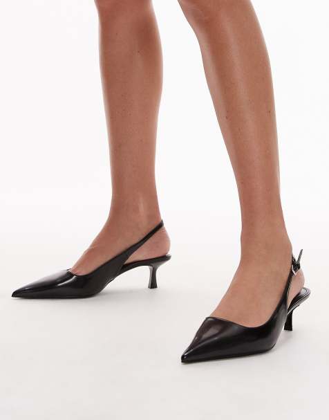 Mango – Czarne buty na obcasie z paskiem za piętą - view 1