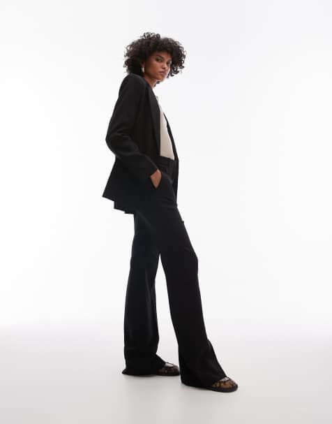 Mango tailored flare trouser co-ord in black