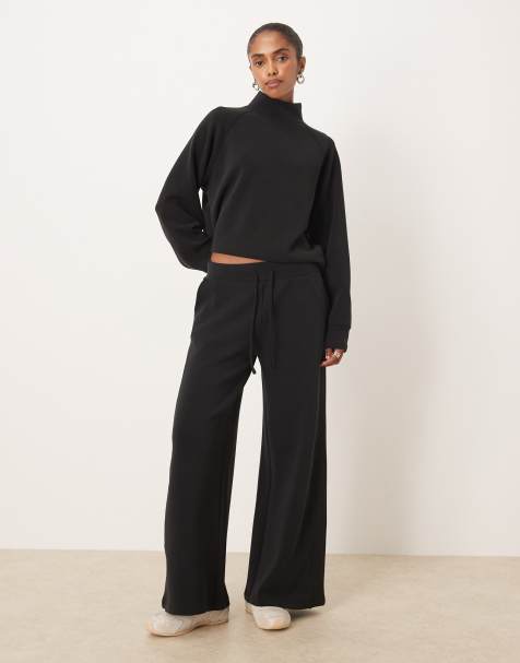 Mango straight leg jogger co-ord in black