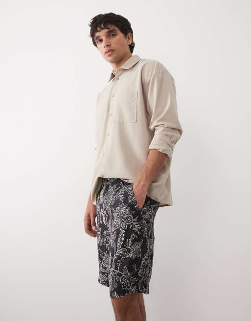 Mango – Czarne szorty we wzór paisley w stylu retro, część zestawu, 3 z 5