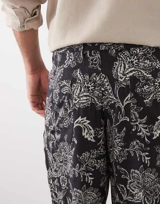 Mango – Czarne szorty we wzór paisley w stylu retro, część zestawu, 5 z 5