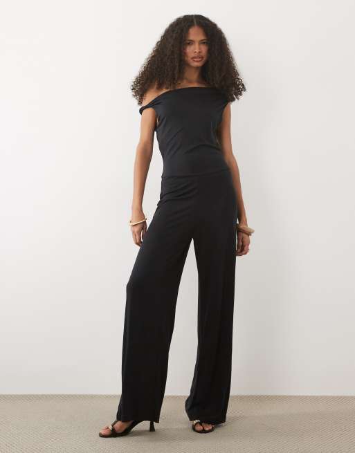Mango – Czarny, asymetryczny kombinezon ze skręconym ramiączkiem, 2 z 4